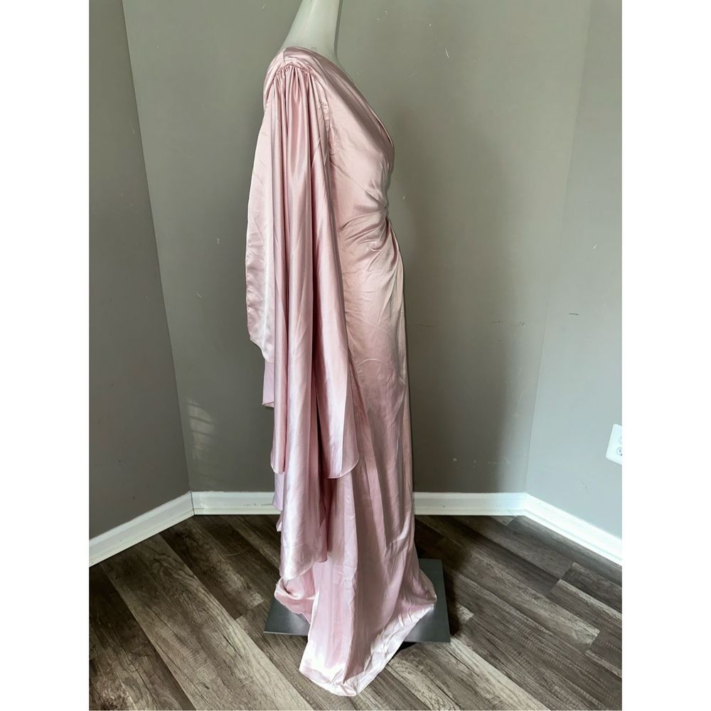 MAC DUGGAL ONE SHOULDER BELL SLEEVE DRAPED GOWN - Picture 10 of 13